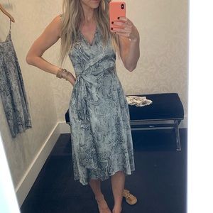 White House Black Market snake print wrap dress
